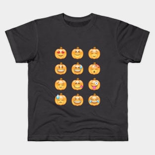 Halloween Pumpkin Emojis Kids T-Shirt